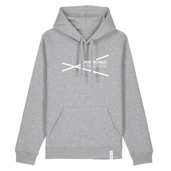 Unisex Organic Hooded Sweatshirt, heather grey, modern