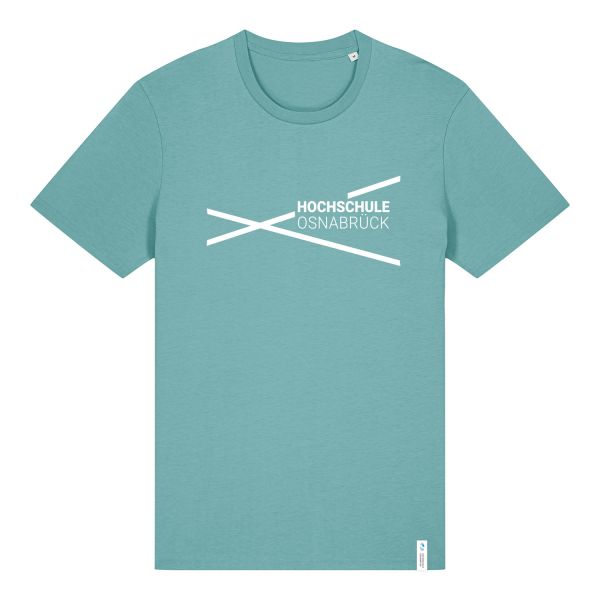 Unisex Organic T-Shirt, teal monstera, modern