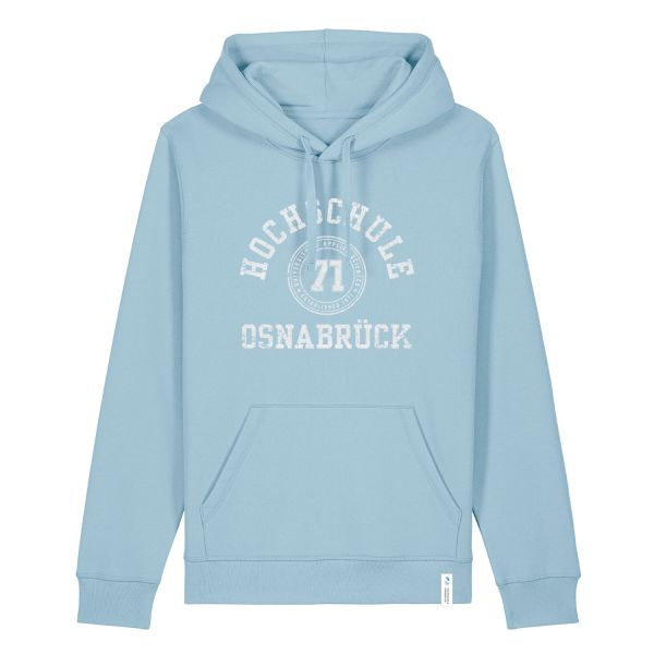 Unisex Organic Hooded Sweatshirt, sky blue, college