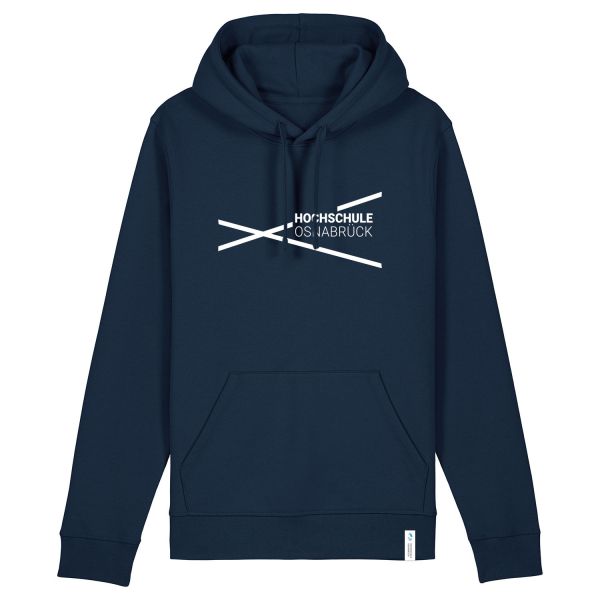 Unisex Organic Hooded Sweatshirt, navy, modern